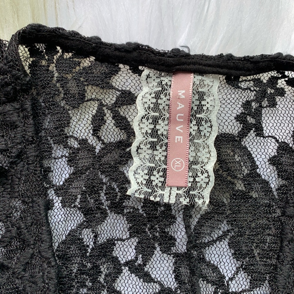 Mauve Lace Floral Kimano - Picture 6 of 7